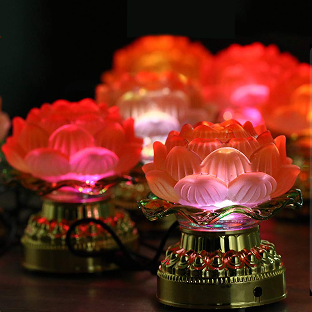 Amazon｜ノーブランド品蓮華灯蓮花蓮の花造花光る蓮の花仏花ロータス